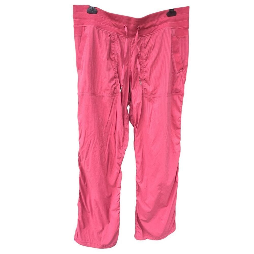Lululemon woman’s 14 mid-rise dance studio pink coral pants travel comfortable
